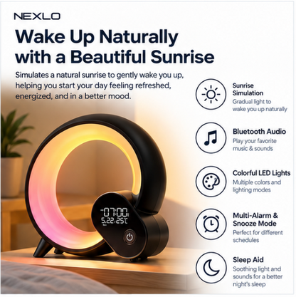 Q Shaped Colorful Sunrise Alarm Clock